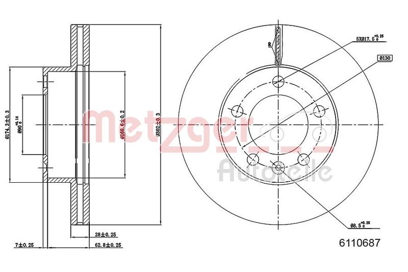 METZGER AUTOTEILE 6110687 Brake Disc