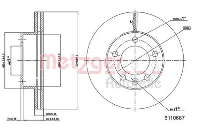Brake Disc METZGER AUTOTEILE 6110687