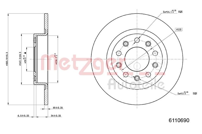 METZGER AUTOTEILE 6110690 Brake Disc