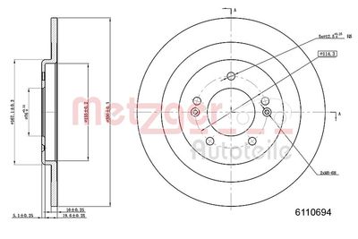 Brake Disc METZGER AUTOTEILE 6110694