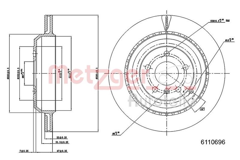 METZGER AUTOTEILE 6110696 Brake Disc