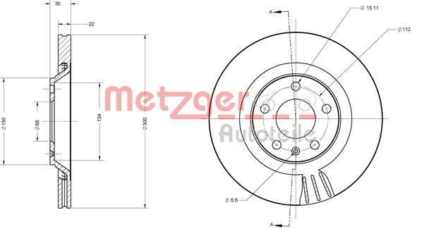 METZGER AUTOTEILE 6110697 Brake Disc