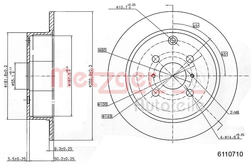 METZGER AUTOTEILE 6110710 Brake Disc