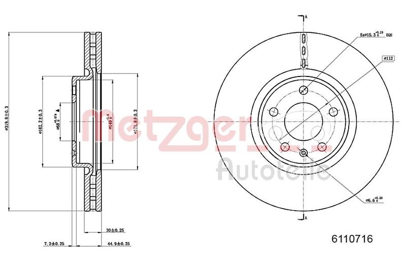 METZGER AUTOTEILE 6110716 Brake Disc