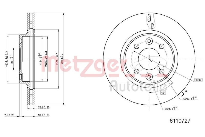 METZGER AUTOTEILE 6110727 Brake Disc