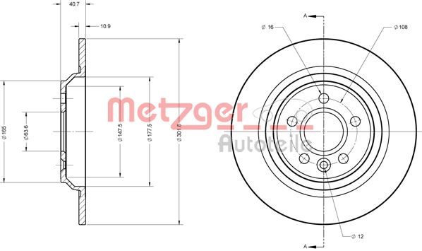 METZGER AUTOTEILE 6110728 Brake Disc