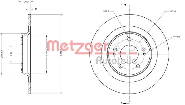 METZGER AUTOTEILE 6110741 Brake Disc