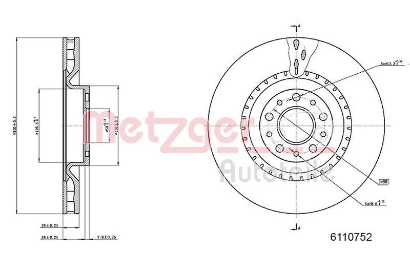 METZGER AUTOTEILE 6110752 Brake Disc