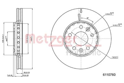 Brake Disc METZGER AUTOTEILE 6110760
