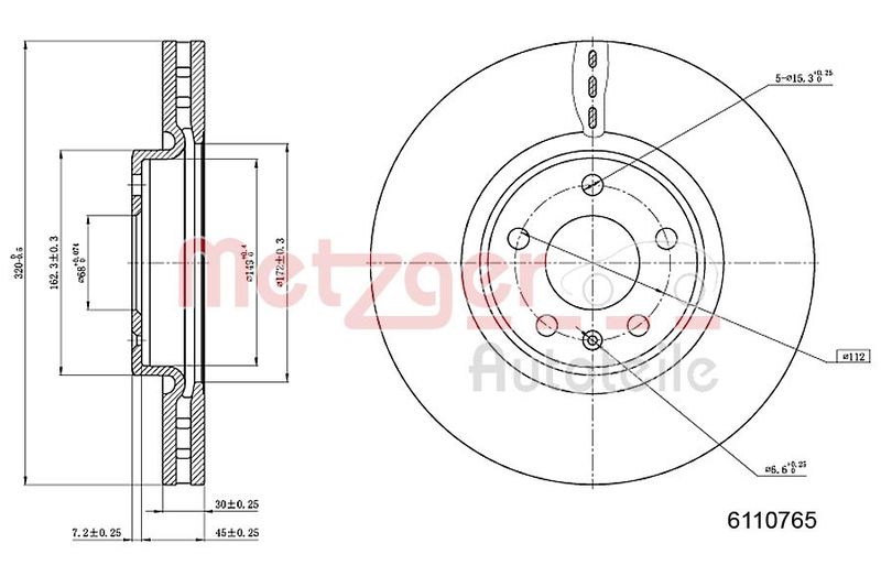 METZGER AUTOTEILE 6110765 Brake Disc