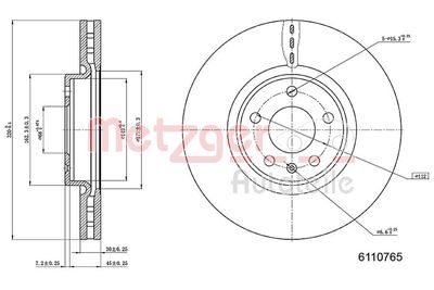 Brake Disc METZGER AUTOTEILE 6110765