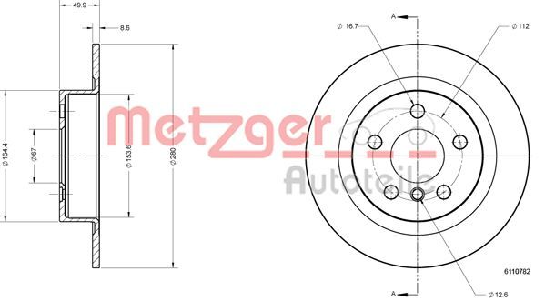 METZGER AUTOTEILE 6110782 Brake Disc