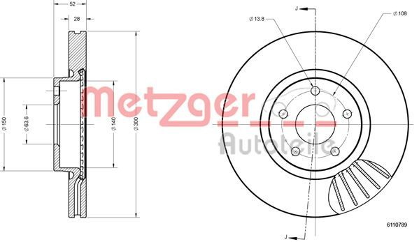 METZGER AUTOTEILE 6110789 Brake Disc