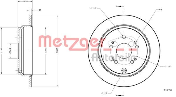 METZGER AUTOTEILE 6110791 Brake Disc