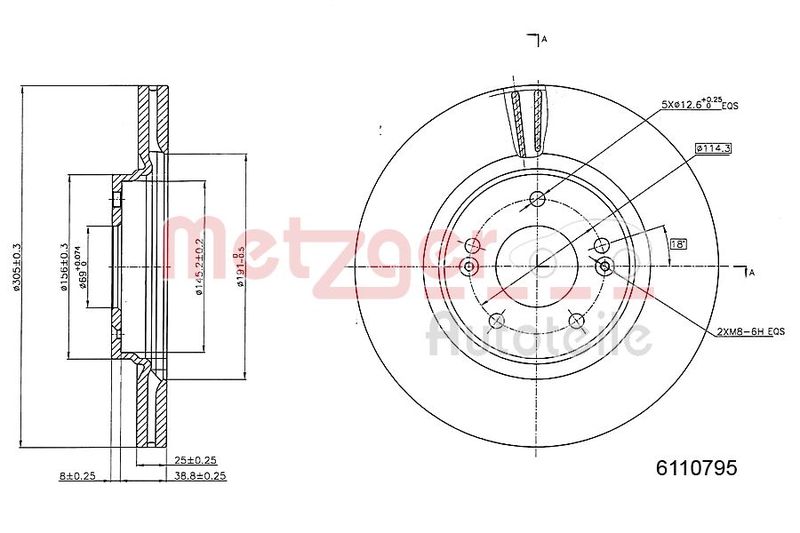 METZGER AUTOTEILE 6110795 Brake Disc