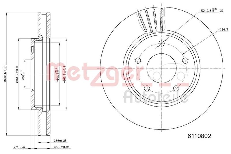 METZGER AUTOTEILE 6110802 Brake Disc