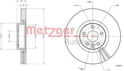 Brake Disc METZGER AUTOTEILE 6110812