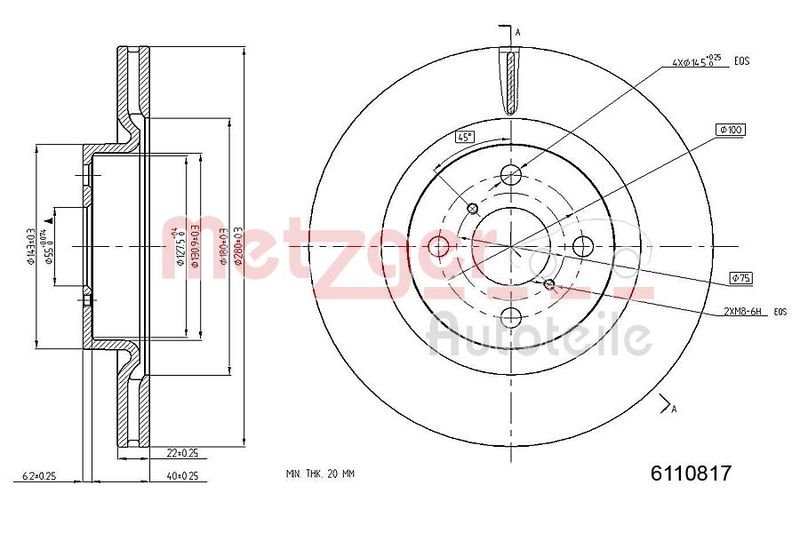 METZGER AUTOTEILE 6110817 Brake Disc