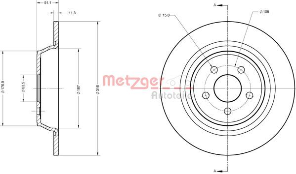 METZGER AUTOTEILE 6110818 Brake Disc