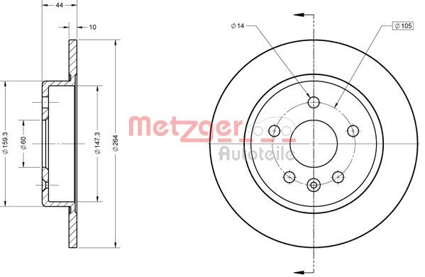 METZGER AUTOTEILE 6110847 Brake Disc