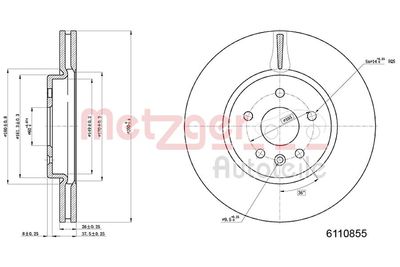 Brake Disc METZGER AUTOTEILE 6110855