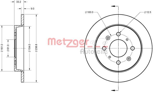 METZGER AUTOTEILE 6110857 Brake Disc