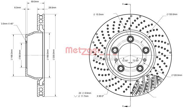 METZGER AUTOTEILE 6110863 Brake Disc