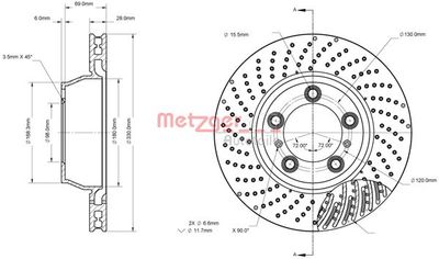 Brake Disc METZGER AUTOTEILE 6110863