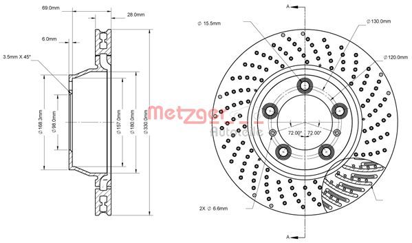 METZGER AUTOTEILE 6110864 Brake Disc