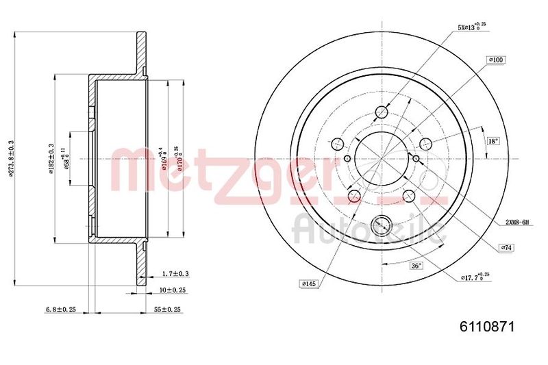 METZGER AUTOTEILE 6110871 Brake Disc