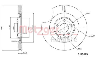 Brake Disc METZGER AUTOTEILE 6110875