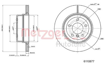 Brake Disc METZGER AUTOTEILE 6110877