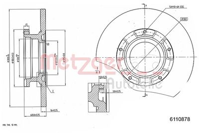 Brake Disc METZGER AUTOTEILE 6110878
