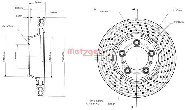 METZGER AUTOTEILE 6110882 Brake Disc