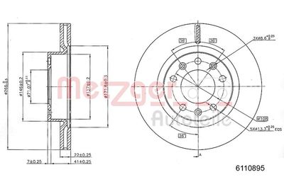 Brake Disc METZGER AUTOTEILE 6110895