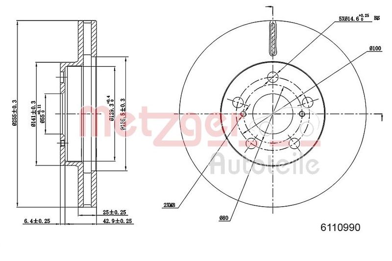 METZGER AUTOTEILE 6110990 Brake Disc