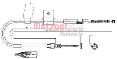 Cable Pull, parking brake METZGER AUTOTEILE 631.31