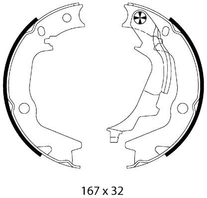 METZGER AUTOTEILE MG 227 Brake Shoe Set, parking brake