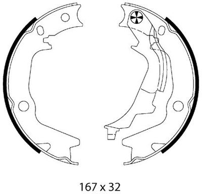 Brake Shoe Set, parking brake METZGER AUTOTEILE MG 227