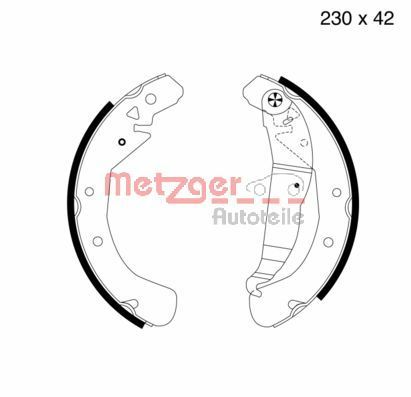 METZGER AUTOTEILE MG 672 Brake Shoe Set