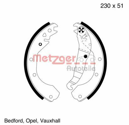 METZGER AUTOTEILE MG 418 Brake Shoe Set