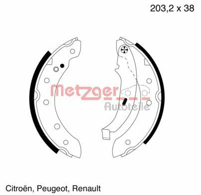 METZGER AUTOTEILE MG 584 Brake Shoe Set