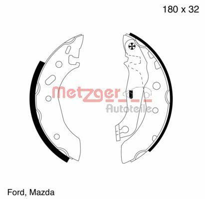 METZGER AUTOTEILE MG 642 Brake Shoe Set