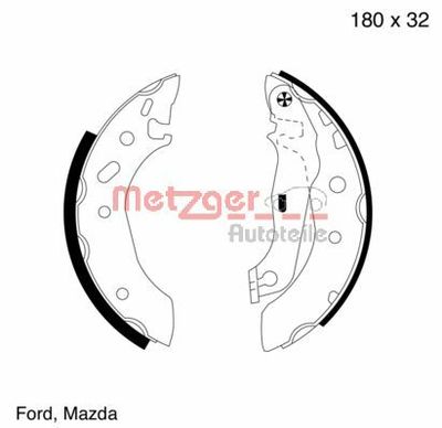 Brake Shoe Set METZGER AUTOTEILE MG 642