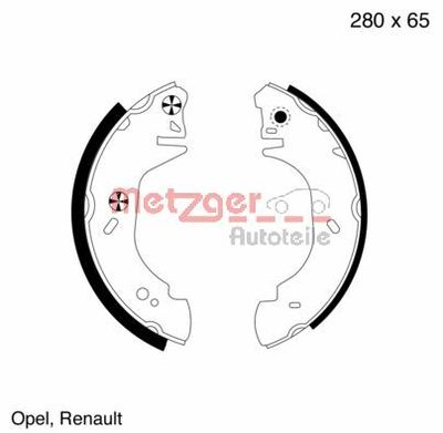 Brake Shoe Set METZGER AUTOTEILE MG 807