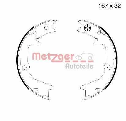 METZGER AUTOTEILE MG 994 Brake Shoe Set, parking brake