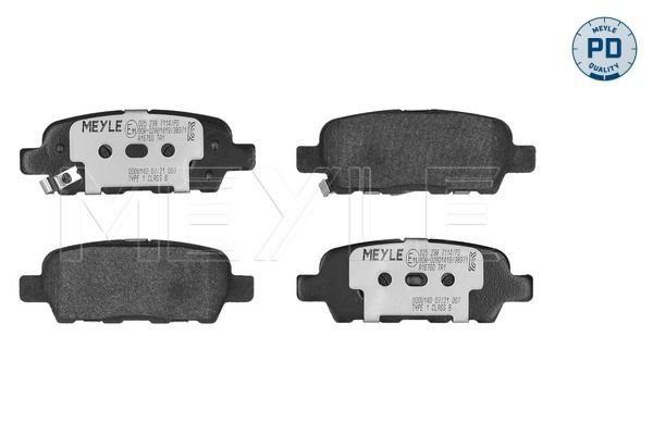 MEYLE 025 238 7114/PD Brake Pad Set, disc brake
