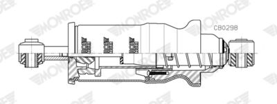 Shock Absorber, driver cab suspension MONROE CB0298