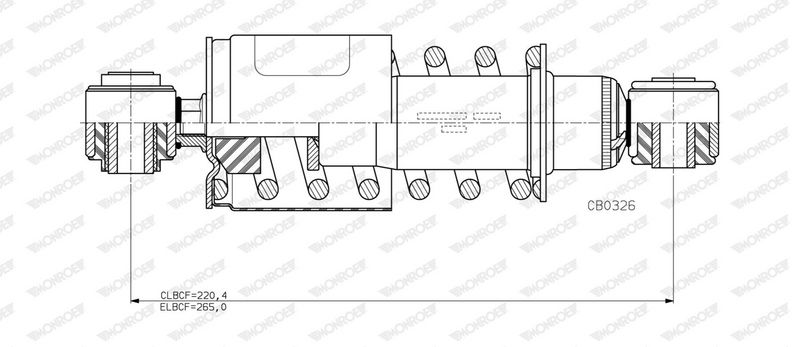 MONROE CB0326 Shock Absorber, driver cab suspension