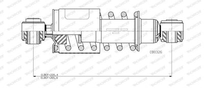 Shock Absorber, driver cab suspension MONROE CB0326